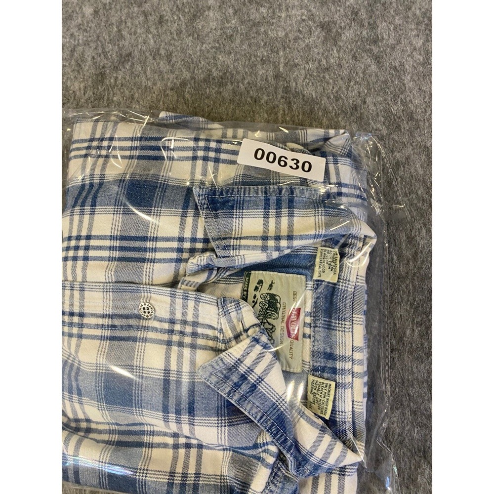 Vintage Javolis Plaid Button Up Cotton Longsleeve Shirt Sz Large - Picture 10 of 10